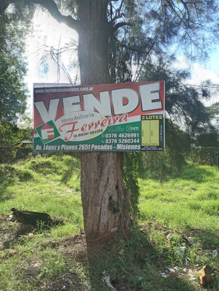 Venta de 2 lotes contiguos - Excelente ubicacion - calle Misiones y Japon , a pocos metros de Costanera Sur