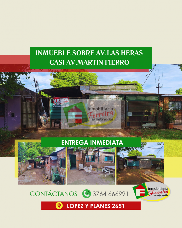 Inmueble sobre Av.Las Heras casi Av.Martin Fierro