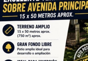 Terreno sobre avenida principal en Eldorado, Misiones - Excelente oportunidad de inversion